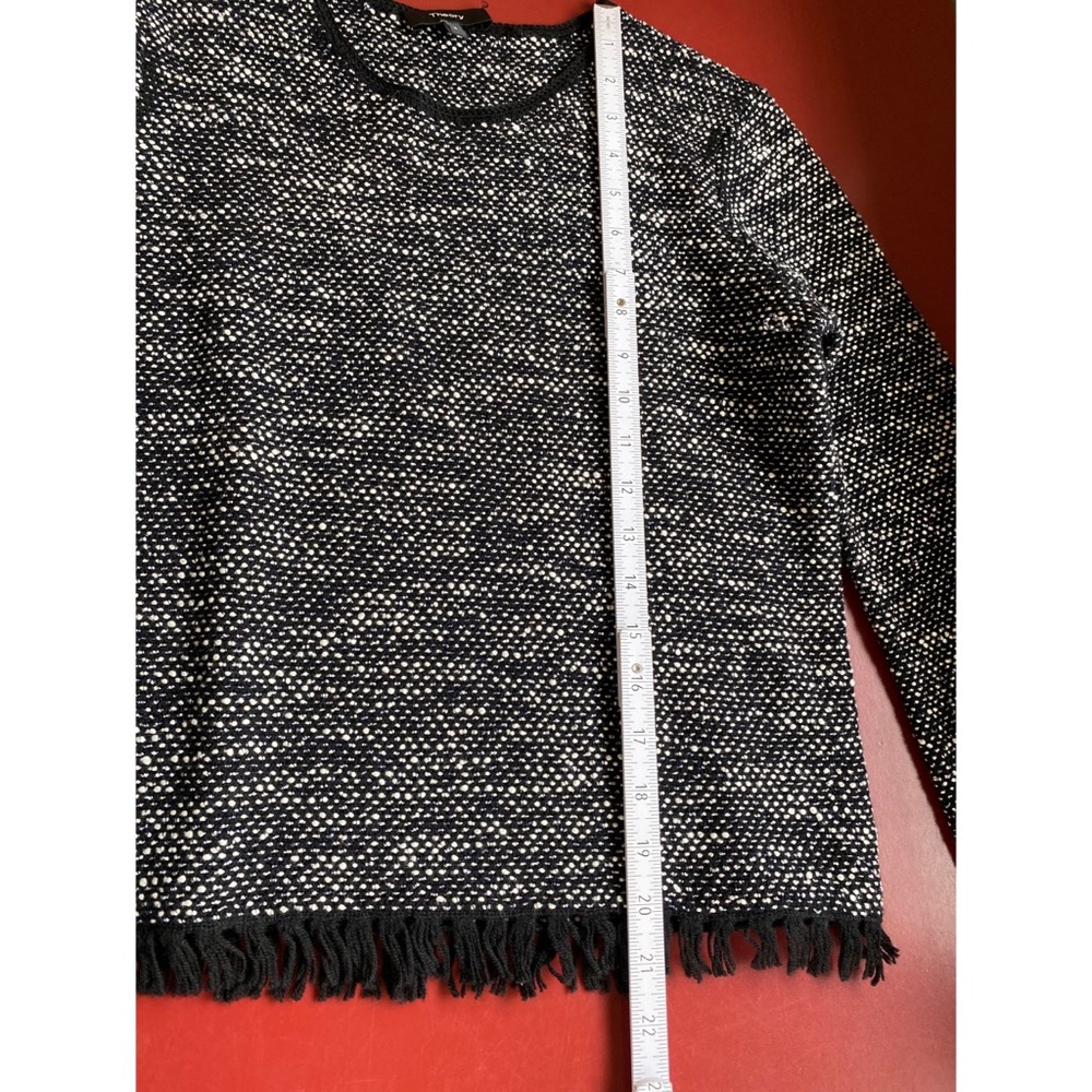 Theory Wool Blend Long Sleeve Heather Black Top - Picture 9 of 10